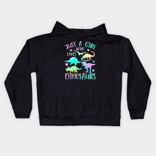 Just a girl who loves dinosaurs Kids Hoodie